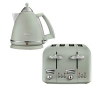 Delonghi 1.7L Kettle & 4 Slice Toaster Set, Argento, Green