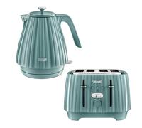 Delonghi 1.7 L Electric Jug Kettle and 4 Slice Toaster Set, Ballerina, Green