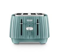 De'Longhi Ballerina Toaster, 4 Slot Toaster, Reheat, 5 Browning Settings, Defrost and Cancel Functions, Pull Crumb Tray, CTD4003.GR, 1800W, UK PLUG,