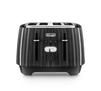 De'Longhi Ballerina Toaster, 4 Slot Toaster, Reheat, 5 Browning Settings, Defrost and Cancel Functions, Pull Crumb Tray, CTD4003.BK, 1800W, UK PLUG,