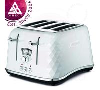 De'Longhi Brillante 4-Slice Toaster with Crumb Tray│CTJ4003W│White│InUK