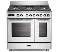Delonghi BS965TMXW 90cm Wide Bassano Dual Fuel Range Cooker in White