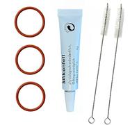 DeLonghi Coffee Machine Care Kit - 3 Seals Silicone Grease 2 Brushes - Fits ESAM ECAM ETAM EAM EPAM - Magnifica PrimaDonna Eletta Maestosa Dinamica