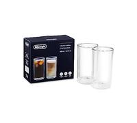 De'Longhi Cold Brew Glasses DLSC325 Double Walled Thermal Glasses, Set of 2, Dishwasher Safe, Capacity 300 ml, Ideal for Cold and Hot Coffee Drinks