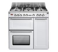 DeLonghi D3VR 908-DF/WH 90cm Dual Fuel Range Cooker, White, A Rated