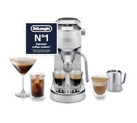 De'Longhi Dedica Duo EC890.WI, Traditional Barista Pump Machine, Cold Brew, Manual Coffee Machine with My LatteArt Steam Wand, 15 cm Wide, 2 Shot, Touch Display, Mug up to 13cm, White