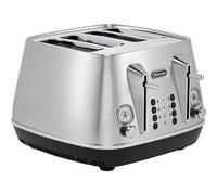 De'Longhi Distinta X Design 4 Slice Toaster, Dual Browning Control, Reheat/Defrost/Bagel Function CTI4003.M - Brushed Steel, Silver