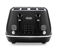 De'Longhi Distinta X CTIN4003.BK Designer 4 Slice Toaster, Variable Browning Control, Reheat/Defrost/Bagel Function -Black
