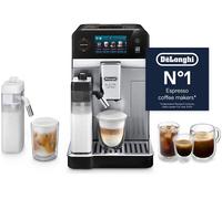 Delonghi (Dli) Eletta Ultra CAM460.85.MB Smart Bean to Cup Coffee Machine - Silver & Black, Black,Silver/Grey