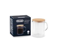 De'Longhi DLSC078 Double Wall Glass Thermal Carafe, 350 ml Capacity, Bamboo Lid with Silicone Seal, Temperature Retain, Stylish and Practical