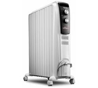 De'Longhi Dragon TRD04 1025 Dragon Oil Radiator 2500 W (Heat Release), 1100 Watt, 52 x 16 x 65 cm, White, 230 V ~ 50 Hz