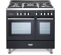 DeLonghi DTR906-DF/AN 90cm Dual Fuel Range Cooker, Anthracite Black, B Rated