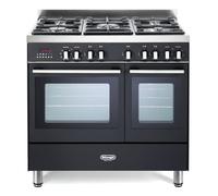 DeLonghi DTR906-DF/AN 90cm Dual Fuel Range Cooker, Anthracite Black, B Rated