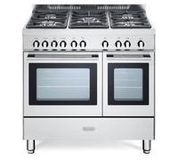 DeLonghi DTR906-G 90cm Gas Range Cooker, Stainless Steel, A Rated