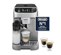 De'Longhi ECAM322.70.SB Magnifica Plus Automatic Coffee Machine with LatteCrema Hot, Bean to Cup Espresso Machine with 18 One-Touch Recipes, Full-Touch Control Panel, 1450W, Silver/Black