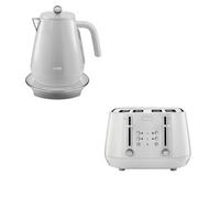 Delonghi Eclettica 1.7L Variable Temp Kettle & 4 Slice Toaster White