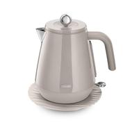 De'Longhi Eclettica BPA Free Metal Kettle KBY3001.BG, Customisable Design Rapid Boil Electric Kettle, 1.7L Large Capacity, Anti Scale Filter, Swivel Base, Cord Storage, Stainless Steel, 3000W, Beige