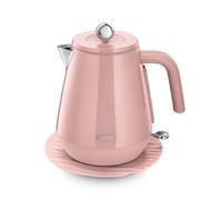 De'Longhi Eclettica BPA Free Metal Kettle KBY3001.PK, Customisable Design Rapid Boil Electric Kettle, 1.7L Large Capacity, Anti Scale Filter, Swivel