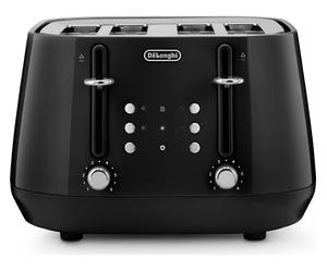 DELONGHI Eclettica CTY4003.BK 4-Slice Toaster - Black, Black