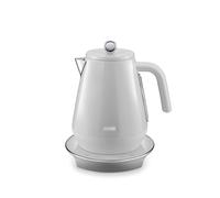 De'Longhi Eclettica SpecialTea KBY3011.W, Classic Style Electric Kettle with Variable Temperature Control 40°-100°, Anti Scale Filter, 360° Swivel Base, Cord Storage, 1.7L, 3000W, Whimsical White