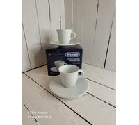 Delonghi Espresso Cups And Saucers X 2 80ml DLSC308 2.4 fl.oz Egg Shape
