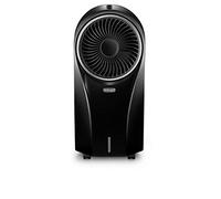 DeLonghi EV250.BK evaporative air conditioner with ioniser, tank with 6 hours of run time, IPX4 protection, LED display and remote control, black