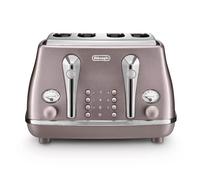 DeLonghi Icona 4 Slice Toaster Pink -Reheat Defrost Browning Control - Brand New