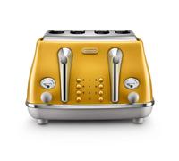 De’Longhi Icona Capitals 4 Slice Toaster, Yellow, CTOC4003.Y