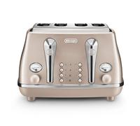 De'Longhi Icona Metallics 4 slice Beige Gold Toaster CTOT4003.BG - Beige