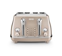 De'Longhi Icona Metallics 4 Slice Toaster, Beige, CTOT4003.BG