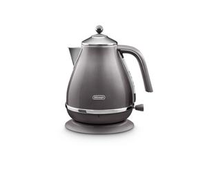 De'longhi Icona Metallics Kettle, 1.7L, Rapid Boil, Stainless Steel, Grey - KBOT3001.GY