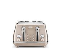 DELONGHI Icona Metallics CTOT4003.BG 4-Slice Toaster - Beige, Blue