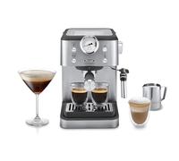 De'Longhi Linea Classic EM450.M, Manual Coffee Machine with Steam Wand, Barista Pump Espresso Machine, Cappuccino Nozzle, Double Wall Filter Basket, 15bar, Fit Mug Up to 13cm, Stainless Steel/Metal