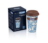 De'Longhi Travel Mug DLSC064 Double Wall Thermos Flask for Hot and Cold Drinks Easy to Carry Non-Slip Silicone Sleeve 300ml Capacity