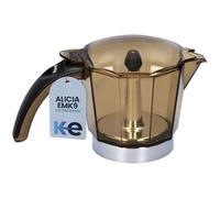 Delongui EMK9 Replacement Coffee Maker Jug Compatible with Alicia DeLongui Moka Jug for 9 Cups, Brown Semi-Transparent, Durable, BPA Free