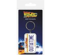 Delorean Outatime Back to the Future License Plate Rubber Keychain