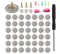 DELORIGIN 100Pcs Car Roof Headliner Repair Button Kit Universal Auto Roof Snap Rivets Retainer for Interior Ceiling Cloth Fixing Repair Rivets Buckle with Installation Tool (Grey Grid)