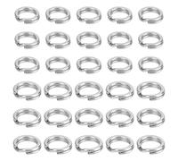 DELORIGIN 100pcs Double Jump Rings 2 Size 304 Stainless Steel Double Loops Keychain Rings Mini Crafts Split Ring Connector Key Rings for Jewelry Making Necklaces Bracelet Earrings Keychains
