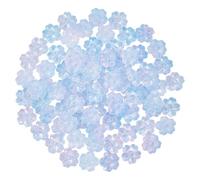 DELORIGIN 100PCS Glass Flower Beads Translucent Light Purple Crystal Bead Bulk Glass Spacer Beads Lilac Floral Bead Charms for Jewelry Making Bracelets Necklace DIY Crafts Accessories