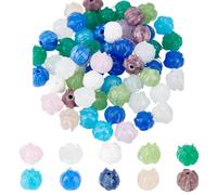 DELORIGIN 10Colors 40Pcs Lily of The Valley Glass Beads, Flower Spacer Loose Bead Flower lampwork Bead Charm Small Beads for Jewelry Making Bracelet Women Necklace DIY Crafts Keychain