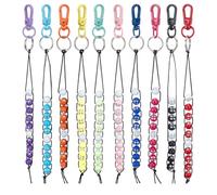 DELORIGIN 10pcs Golf Score Counter Beads 10 Colors Golf Crossover Bead Count Stroke Score Counter Rhinestone Beads Ornament with Clasp to Count Strokes for Novice Elderly to Remember Scores