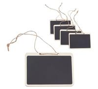 DELORIGIN 10pcs Mini Wooden Chalkboards Hanging Chalkboard Signs Cute Erasable Liquor Decanter Labels with String Message Board Tags for Food Labels Wedding Parties Place Cards 6x8cm (2x3 inch)