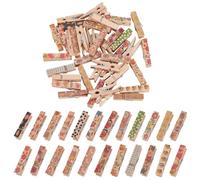 DELORIGIN 10pcs Wooden Bag Clips 10 Styles Colorful Wood Clothes Pins Storage Clips Potato Chip Bag Clips for Hanging Photos Cards Outdoor Crafts Decorative Laundry Craft Food Opened Bags