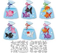 DELORIGIN 10style Fish Cutting Dies Animals Card Making Die Stencil Carbon Steel Die Cuts Card Scrapbooking Embossing Template Dies for Birthday Greeting Cards Paper Craft Album Invitation Decor