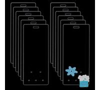 DELORIGIN 12pcs Acrylic Badge Buddy Pin Holder for Nursing, Badge Buddy Pin Holder Bases Clear with 5 pinholes, Pin Holder for Nurse Badge Student ID Card Display Pins Earring Display 14.6x5.3x0.2cm