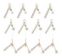 DELORIGIN 12pcs Flower Lanyard Wrist Keychains, 3 Styles Daisy Flower Keychains Ribbon Wristlet Keychains Enamel Flower Keyrings for Car Keys Mobile Phone Backpacks Purse Decoration