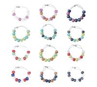 DELORIGIN 12pcs Golf Score Counter Beads Porcelain 12 Colors Golf Crossover Bead Count Stroke Score Counter Beads Elastic Bracelets to Count Strokes for Novice Elderly to Remember Scores