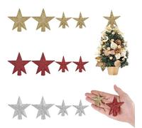 DELORIGIN 12pcs Mini Christmas Tree Topper Star 1.77 and 2.44 Inch Small Stars Treetop Easter Tree Topper Resin Xmas Holiday Star Trees Toppers Ornament Decor for Christmas Party Home Decor