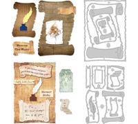 DELORIGIN 12styles Vintage Scroll Paper Cutting Dies Torn Frame Card Making Die Stencil Carbon Steel Die Cuts Card Scrapbooking Embossing Template Dies for Greeting Cards Album Invitation Decor