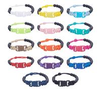 DELORIGIN 14 Colors Ranger Beads Pace Counter for Hiking Acrylic Cord Beads Pace Counter Long Distance Camping Counter for Outdoor Adventures Sports Accessories Keeping Track of Distance